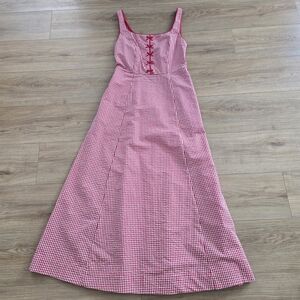Rachel Zoe Red Gingham Maxi Dress Size 2